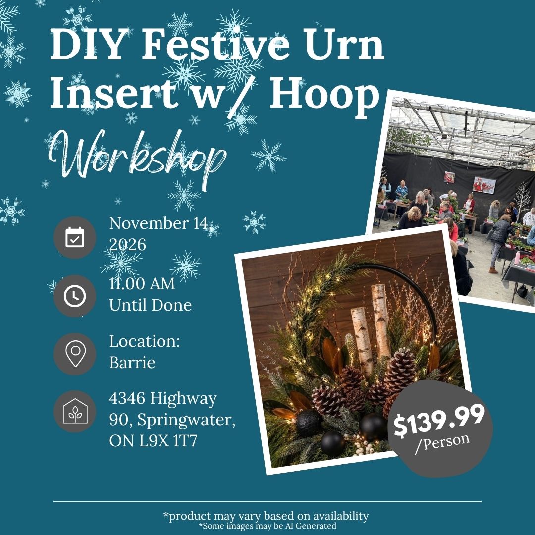 Ticket: DIY Festive Urn w/ Hoop Workshop - November 14th (Barrie Location)