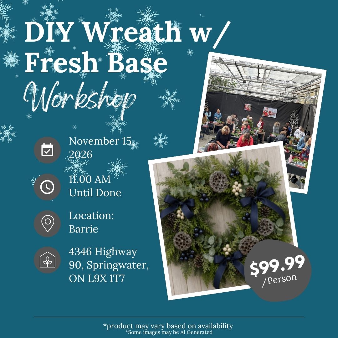 Ticket: DIY Wreath w/ Fresh Base Workshop - November 15th (Barrie Location)